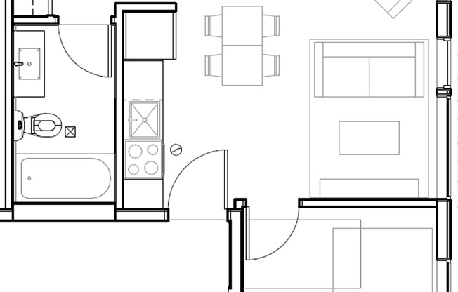 1 bed, 1 bath, 438 sqft, $1,795
