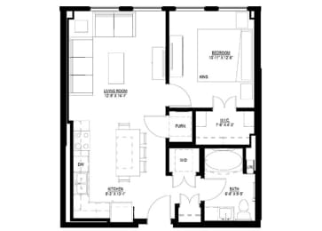 1 bed, 1 bath, 720 sqft, $1,425