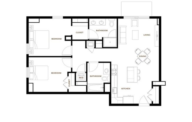 2 beds, 2 baths, 940 sqft, $4,500, Unit 107