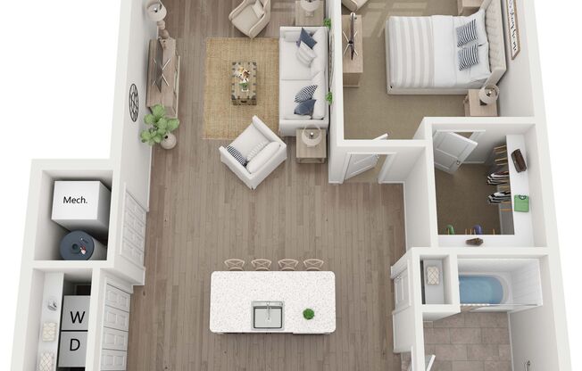 1 bed, 1 bath, 871 sqft, $1,695, Unit SF1-107