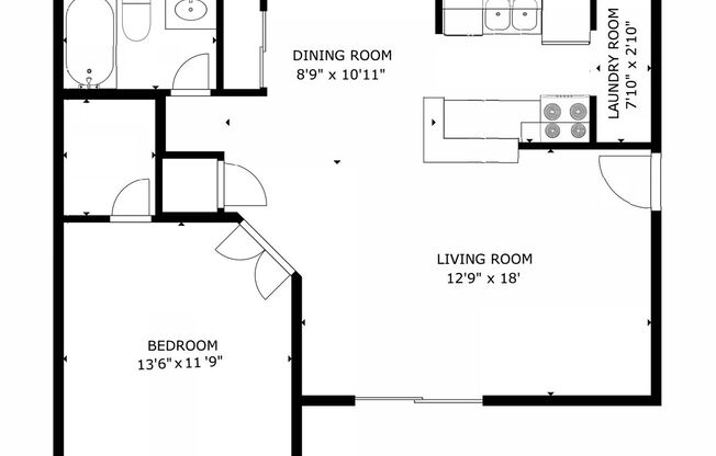 1 bed, 1 bath, 707 sqft, $1,100, Unit I14