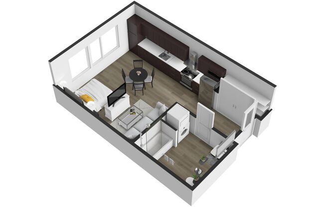 Studio, 1 bath, 475 sqft, $1,550, Unit B-201