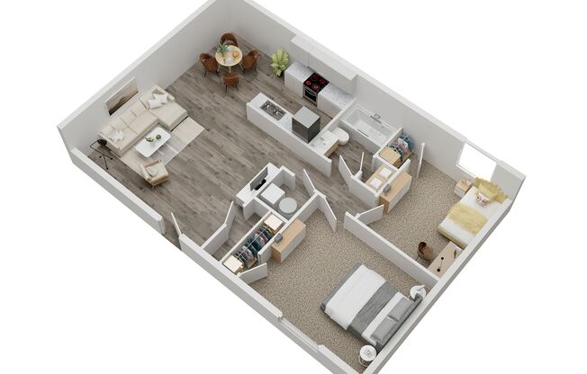 2 beds, 1 bath, 890 sqft, $975, Unit B9