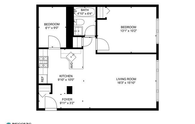 2 beds, 1 bath, 589 sqft, $2,100, Unit 244