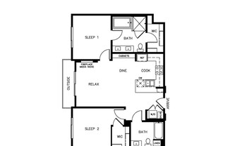 2 beds, 2 baths, $3,400, Unit 405