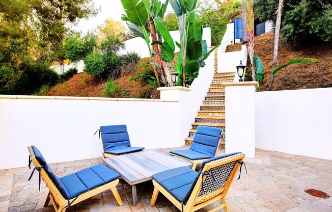 Fully Furnished Luxurious Spanish Mediterranean Villa in Hollywood Hills: 4-Bedroom, 2.5-Bath Retreat with 1.3 Acres, Canyon Views & Resort-Style Amenities!