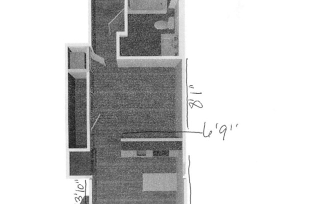 1 bed, 1 bath, 366 sqft, $2,400, Unit 312