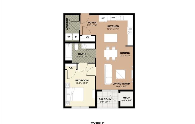 1 bed, 1 bath, 819 sqft, $2,415, Unit U318