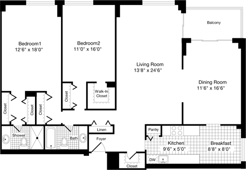 2 beds, 2 baths, 1,465 sqft, $3,064, Unit 0732
