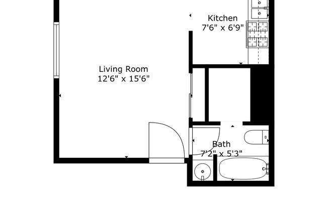 Studio, 1 bath, 322 sqft, $1,595, Unit 307