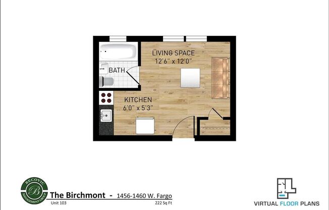 Studio, 1 bath, 200 sqft, $1,225, Unit 1456-303