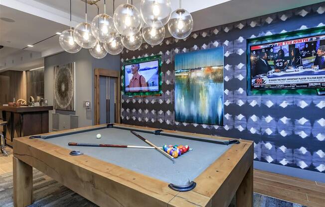 Billiards Table at Berewick Pointe Clubhouse in Charlotte, NC Apartment Rentals