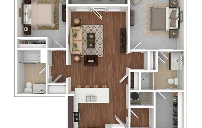 2 beds, 2 baths, 1,272 sqft, $1,799