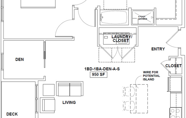 1 bed, 1 bath, 950 sqft, $1,470, Unit 5354-418