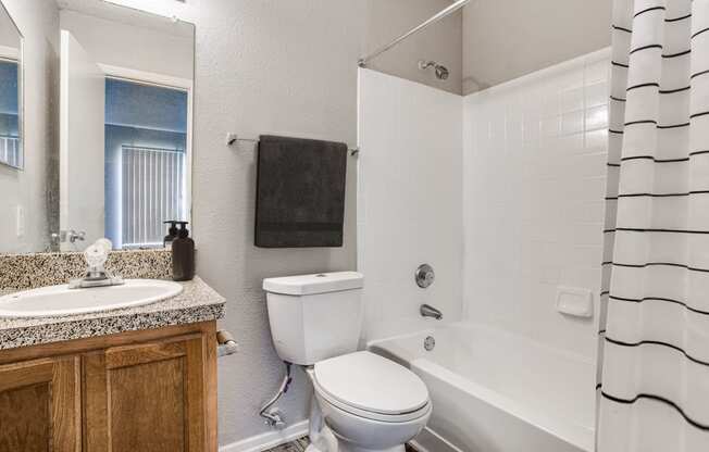 Monarch Pass Apartments in Fort Worth, TX photo of bathroom with lots of lighting