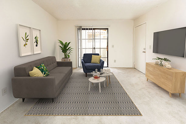 Living Room With Television at River Point Apartments, Tucson