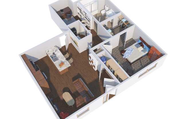 a floor plan of a home with a bedroom and a living room