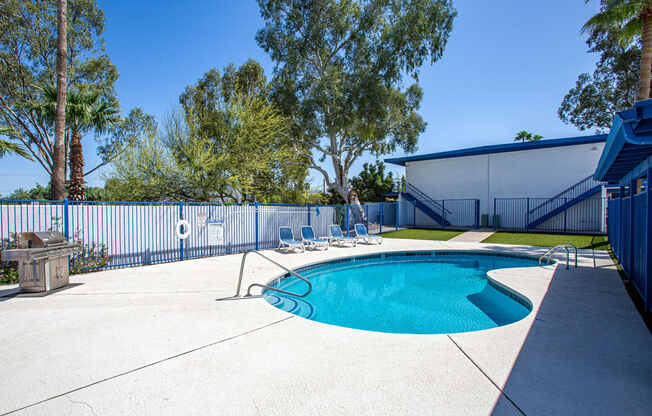 Pool with Grill at University Manor Apartments in Tucson Arizona