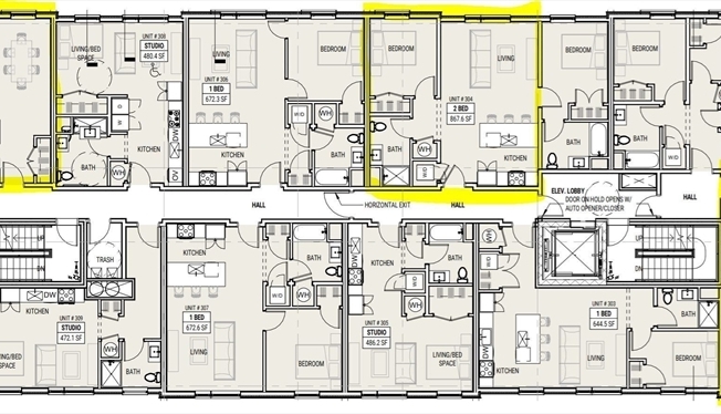 2 beds, 1 bath, 905 sqft, $4,450, Unit 210