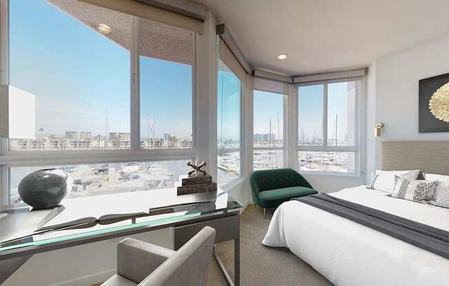 Bedroom in Two-Bedroom at Esprit Apartments, Marina del Rey, California