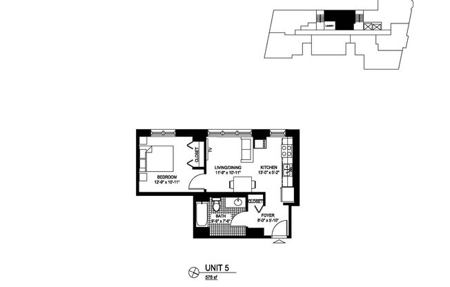 1 bed, 1 bath, $1,600, Unit 1105