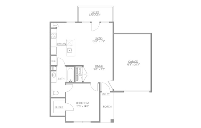 1 bed, 1 bath, 721 sqft, $1,445