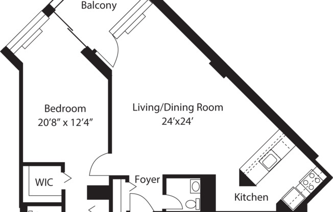 1 bed, 1 bath, 1,012 sqft, $3,714, Unit 314