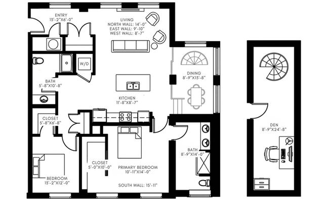 2 beds, 2 baths, 1,950 sqft, $5,500, Unit 506 - Penthouse
