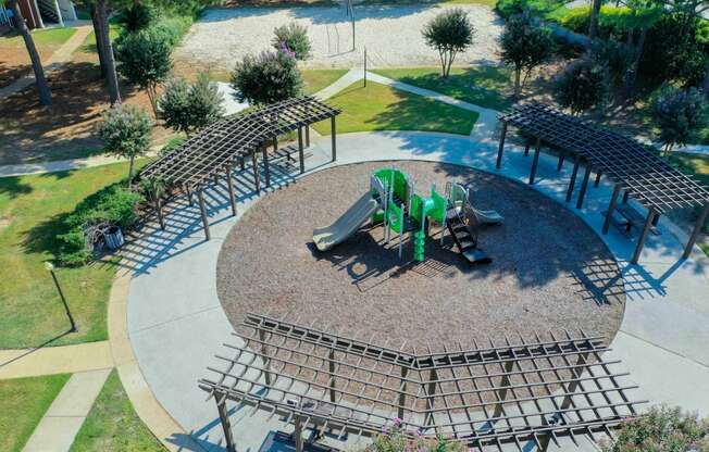 Enclave at Wolfchase Apartments in Cordova Tennessee photo of aerial view of playground