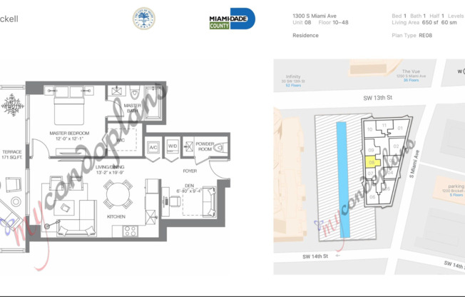 1 bed, 1.5 baths, $3,575, Unit # 1908