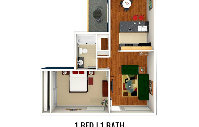 1 bed, 1 bath, 700 sqft, $2,320, Unit K-20