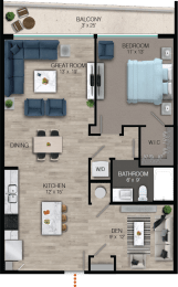 1 bed, 1 bath, 985 sqft, $2,950