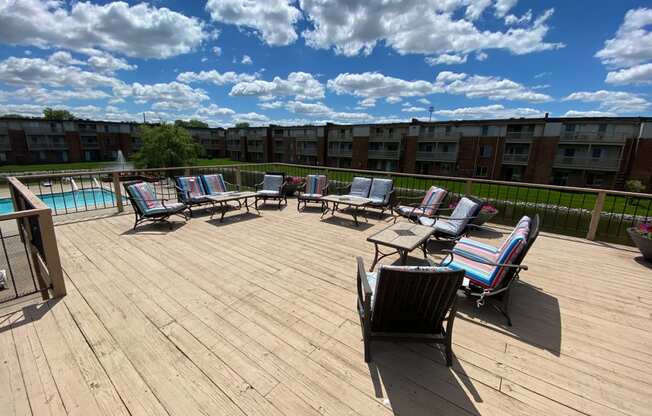 Tranquil community spaces at Lawrence Landing, Indianapolis, IN