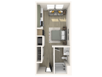 Studio, 1 bath, 404 sqft, $1,550