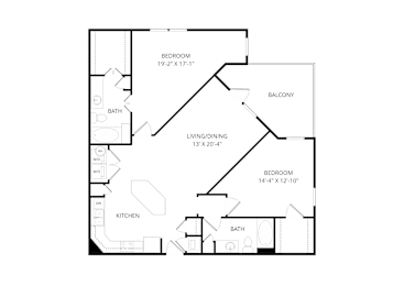 2 beds, 2 baths, 1,232 sqft, $1,730