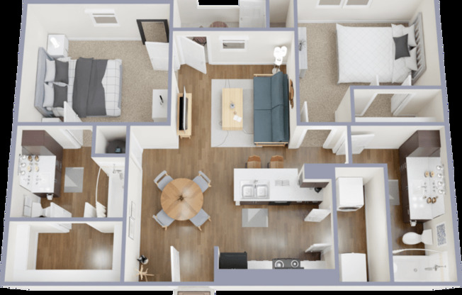 2 beds, 2 baths, 924 sqft, $1,465