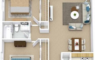 2 beds, 1 bath, 872 sqft, $1,235, Unit N-5E