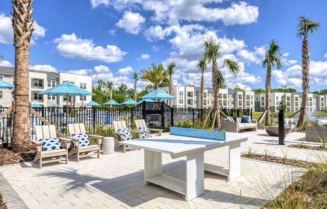 Ping pong and resident poolside activities area.