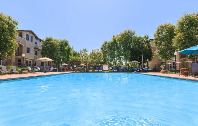 a blue pool of water