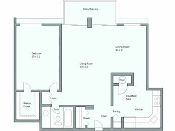 1 bed, 1 bath, 854 sqft, $1,709