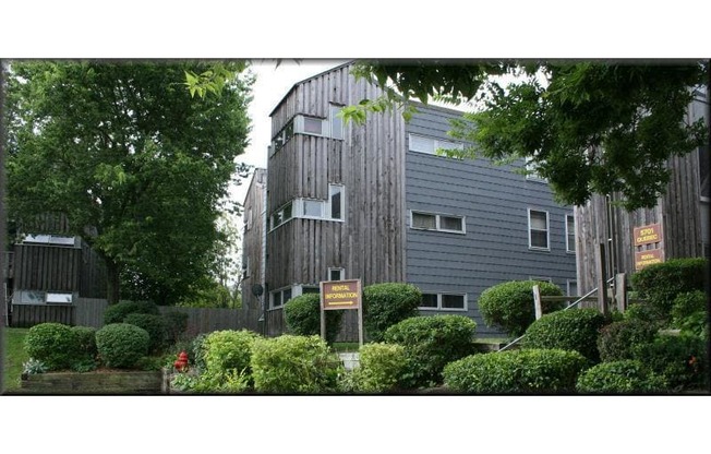 Back Exterior of Bass Lake Crossing Facing Courtyard and Greenery