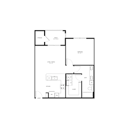 1 bed, 1 bath, 745 sqft, $1,349