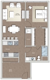 1 bed, 1 bath, 913 sqft, $3,040