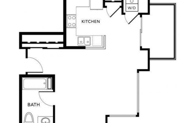 Studio, 1 bath, 543 sqft, $2,576