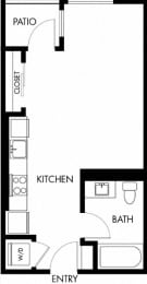 Studio, 1 bath, 461 sqft, $1,915