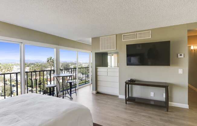 Brightly lit Bedroom at Marina Tower in Marina Del Rey