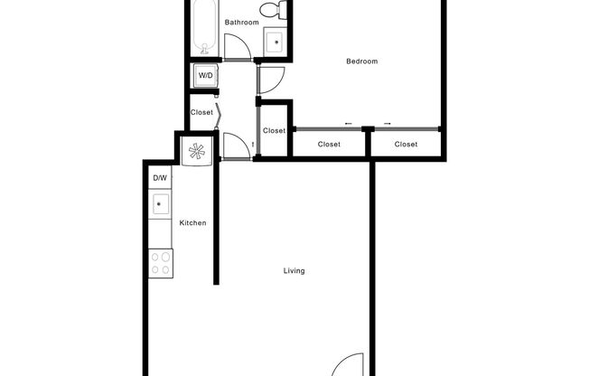 1 bed, 1 bath, 640 sqft, $1,350, Unit 203
