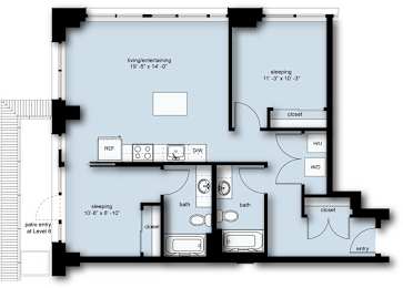 2 beds, 2 baths, 1,049 sqft, $3,555