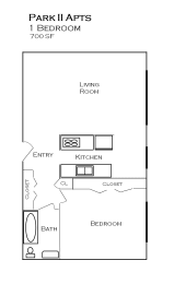 1 bed, 1 bath, 700 sqft, $1,169