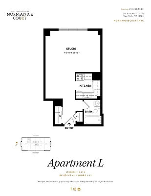 Studio, 1 bath, $3,196, Unit A20L